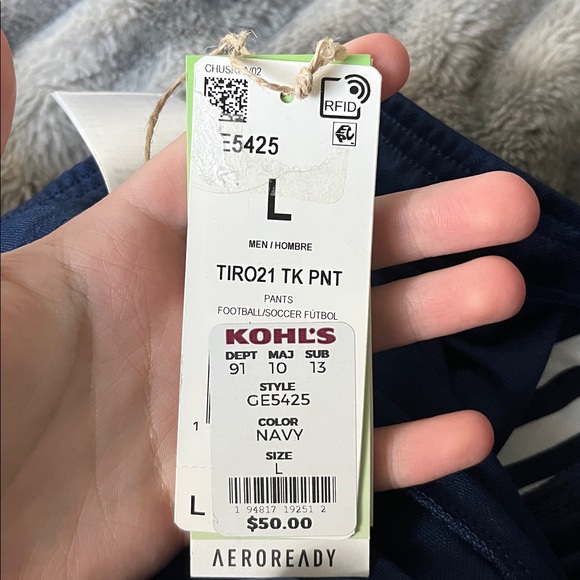 Adidas Navy Joggers with White Stripes (NWT) 💙 - Picture 6 of 6